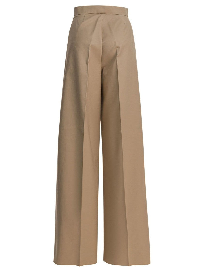 Max Mara Wide-Leg Cropped Pants With Clean Front