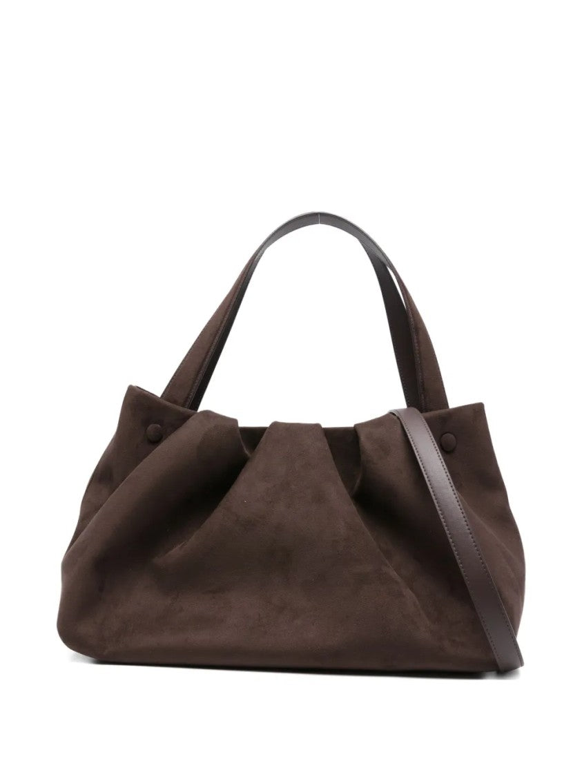Themoirè Structured Minimalist Handbag With Top Handle And Detachable Strap