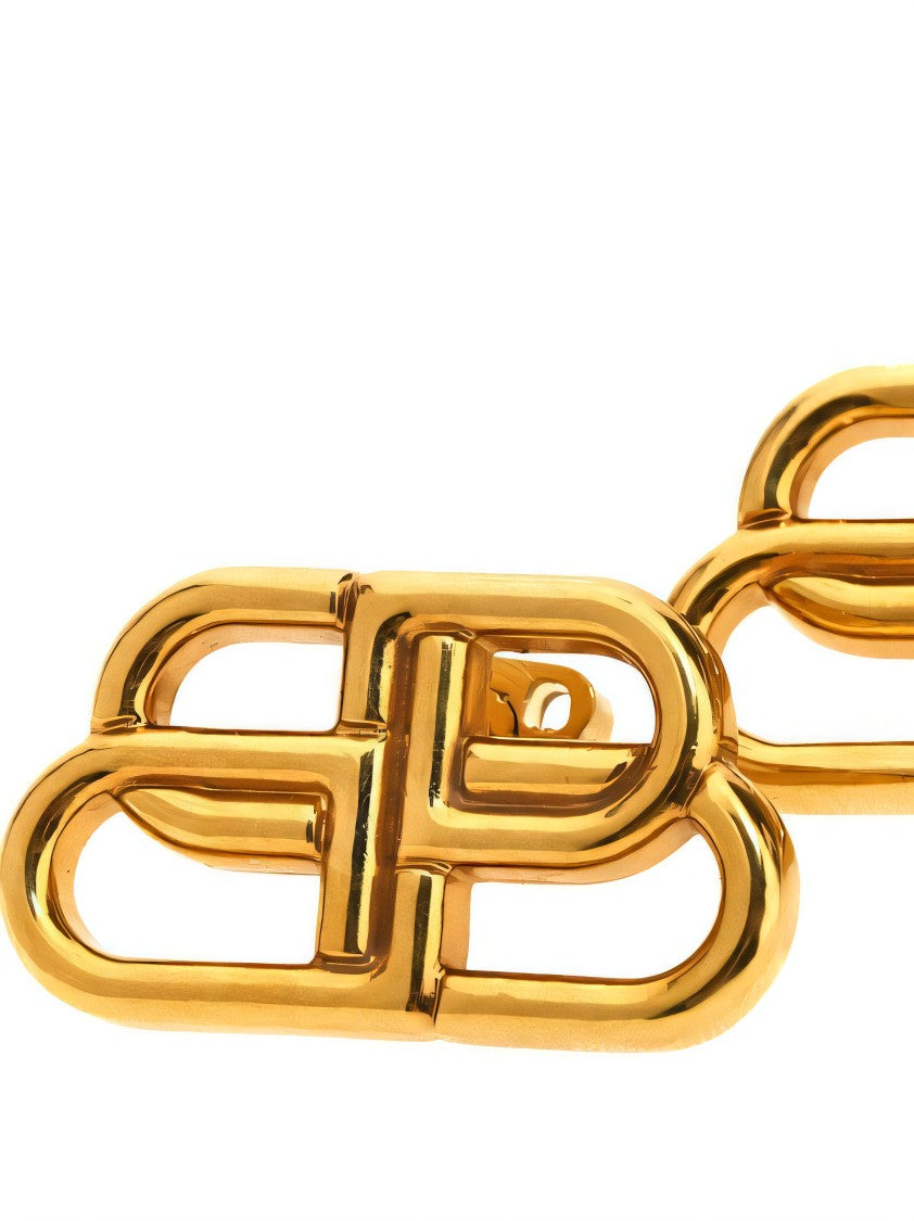 Balenciaga Interlocking Gold Finish Earrings
