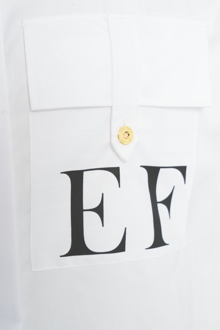 Elisabetta Franchi Oversized Shirt With Iconic Logo Print