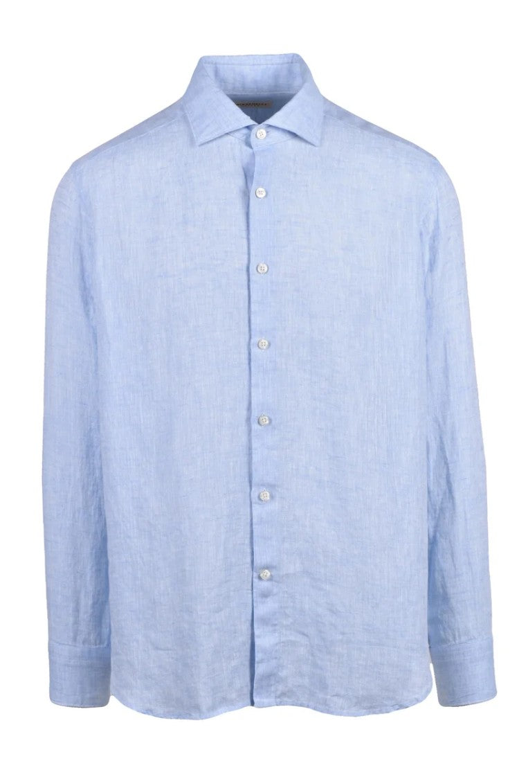 Ghirardelli Light Blue Linen Men's Linen Shirt