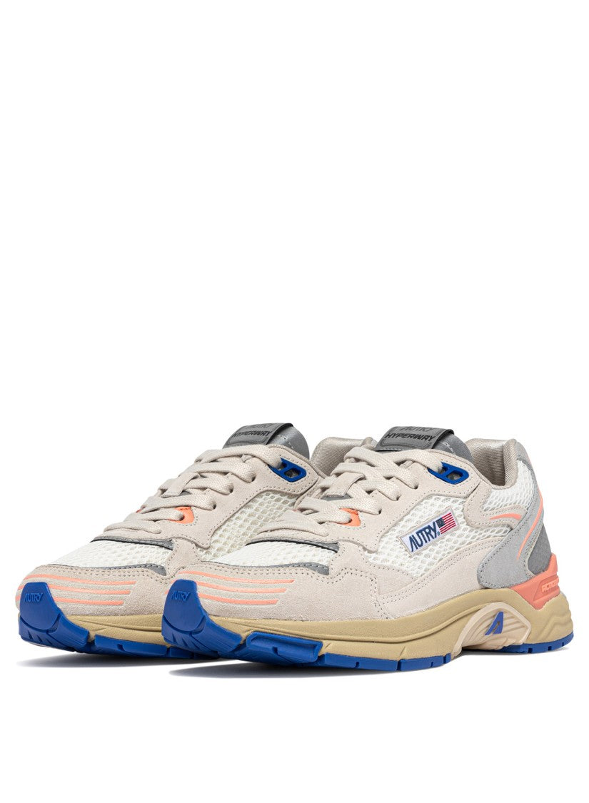 Autry Layered Mesh And Suede Sneakers With Chunky Sole