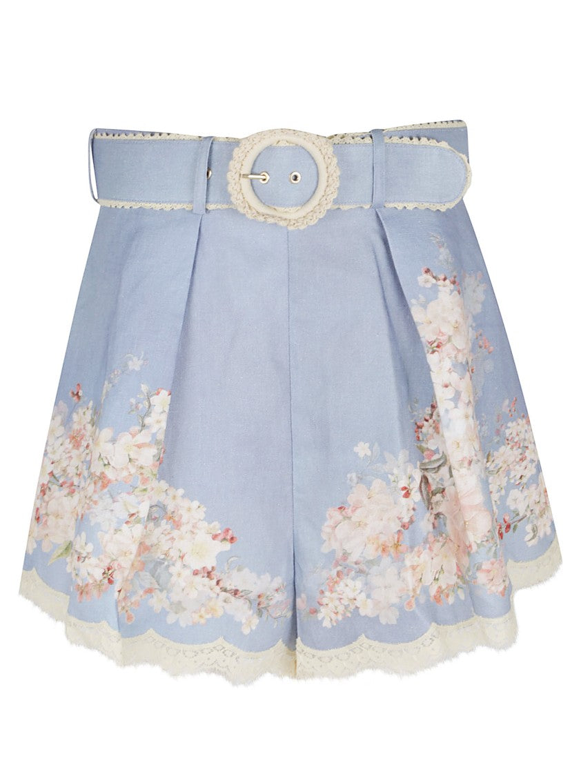Zimmermann Botanical Floral Linen Shorts