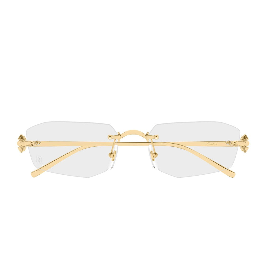 Cartier Rimless Metal Frame Eyeglasses With Pyramid Studs