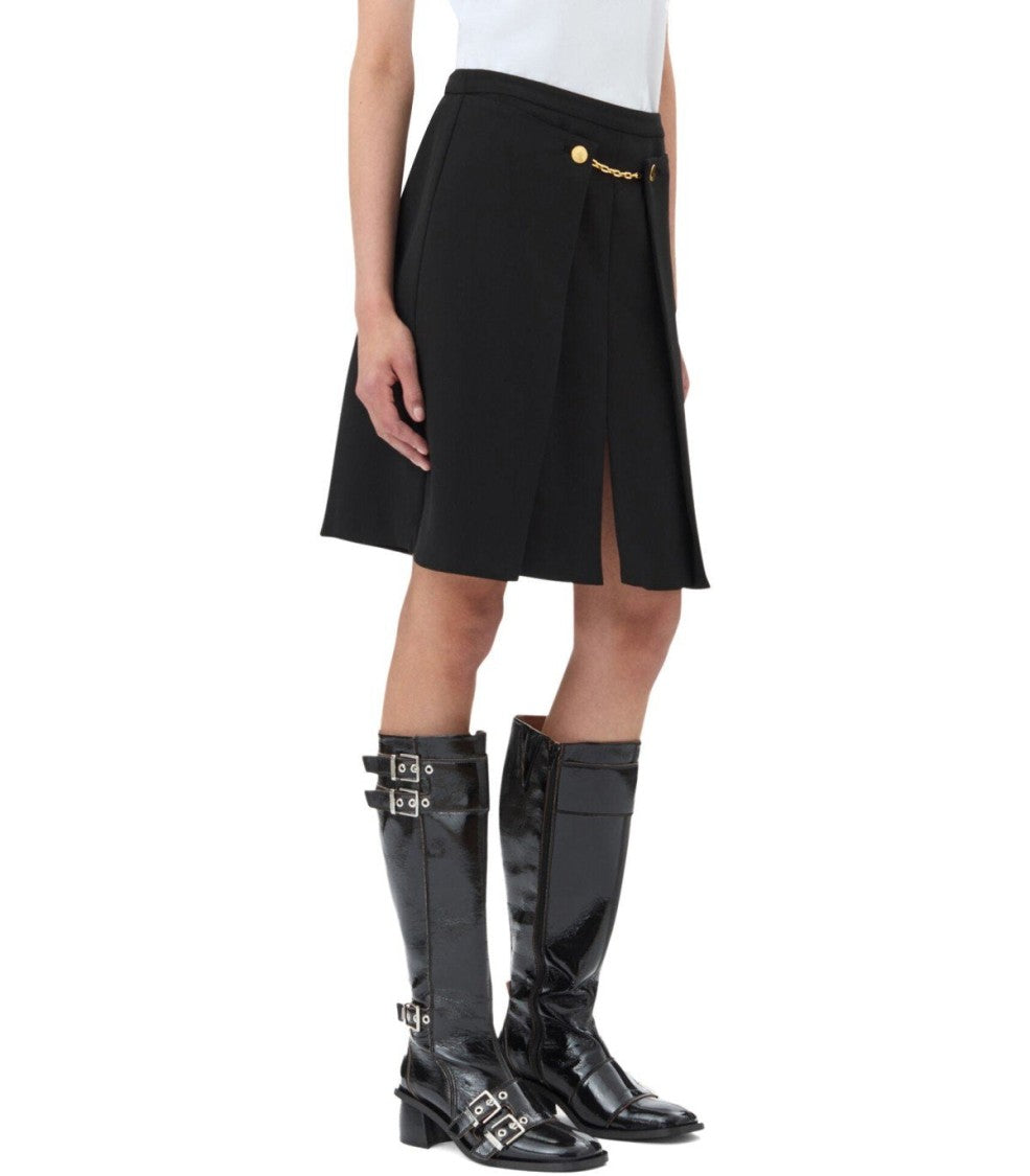 Ganni Twill Black Mini Skirt