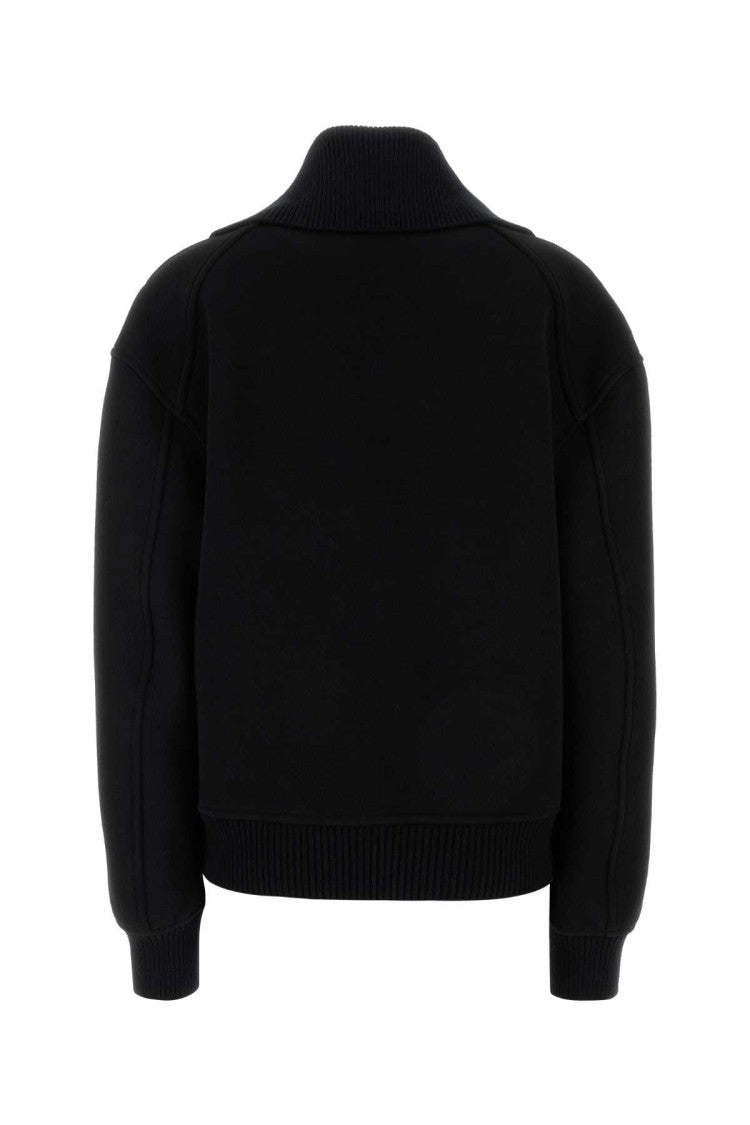 Jil Sander Black Wool Blend Bomber Jacket