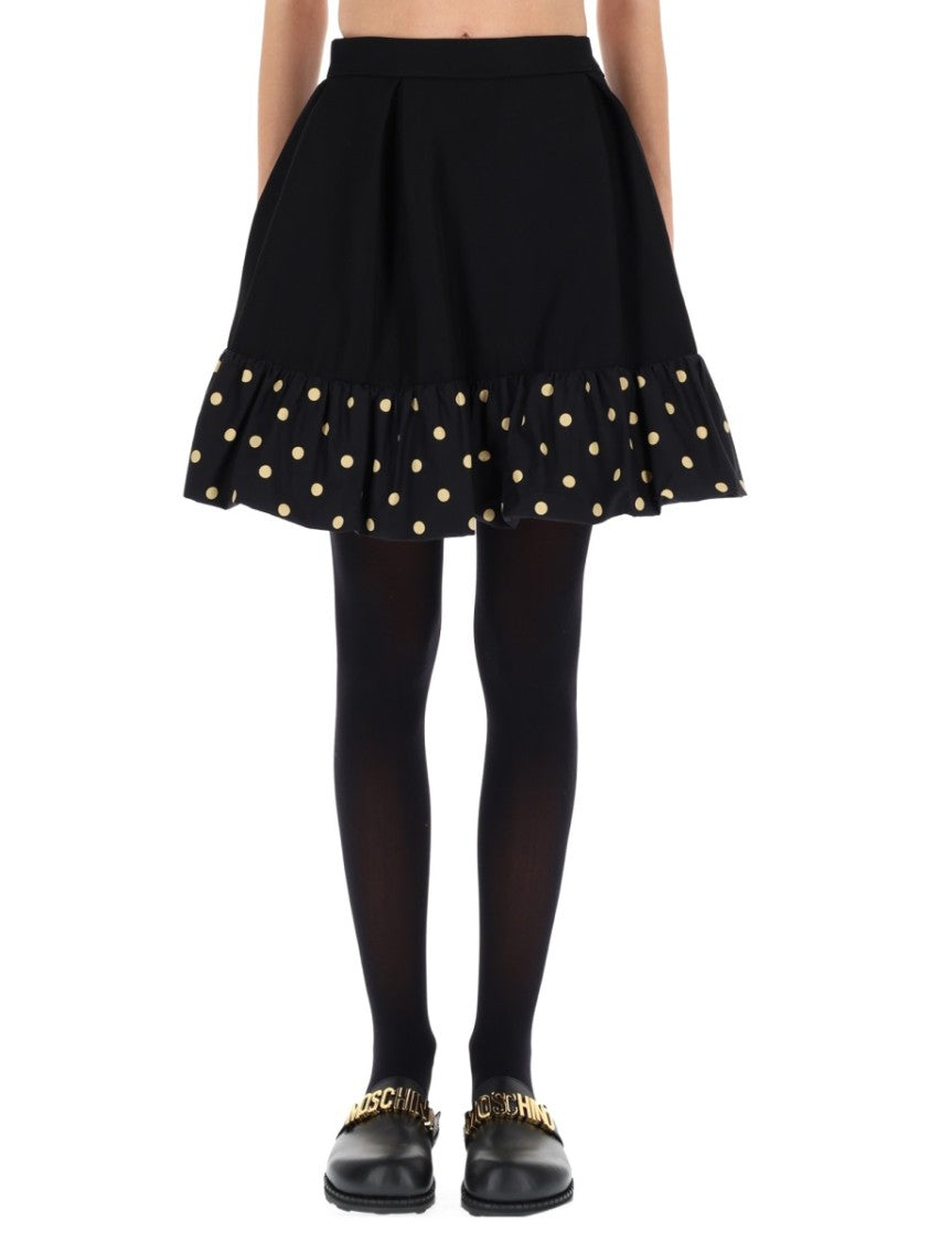 Moschino Flared Black Mini Skirt