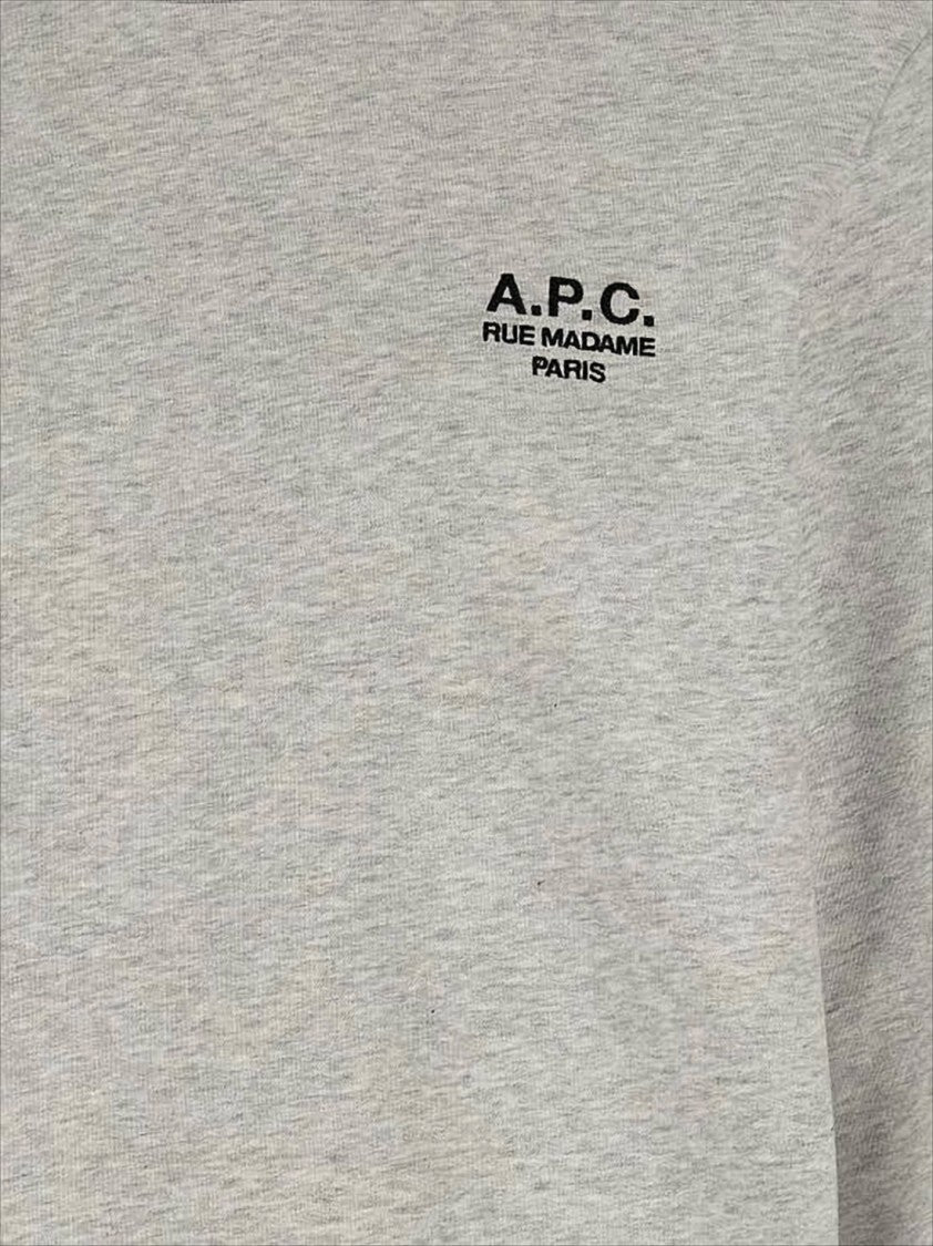 A.P.C. Grey Long-Sleeve T-Shirt With Subtle Logo