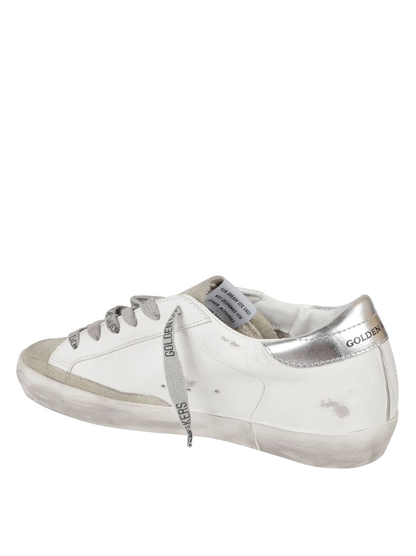 Golden Goose White Sneakers With Grey Suede Accents