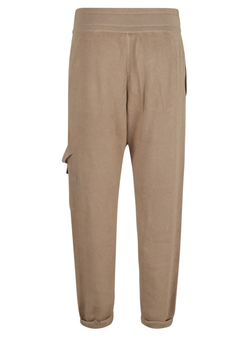 Brunello Cucinelli Cropped Trousers With Ribbed Knit Texture