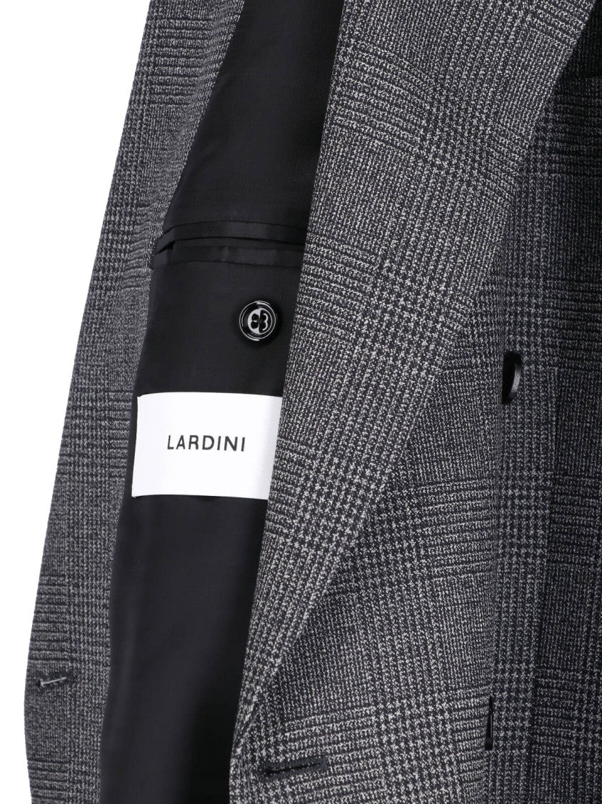 Lardini Grey Pied De Poule Double Breasted Blazer