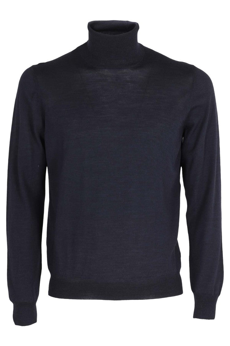 Tagliatore Blue Wool-Silk Sweater