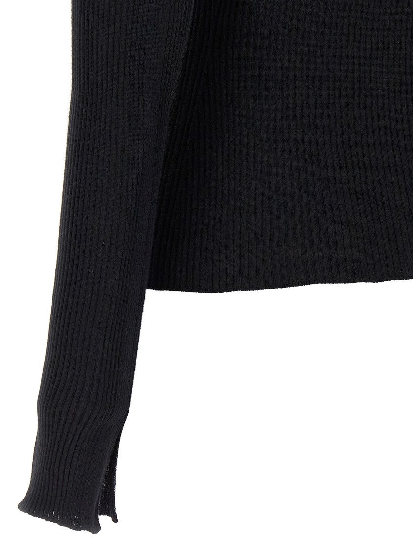 Lanvin Ribbed Crewneck Sweater In Cashmere Blend