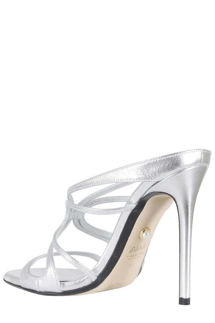 Alevi` Milano Silver Mony 110 Shine Laminated Leather Sandals