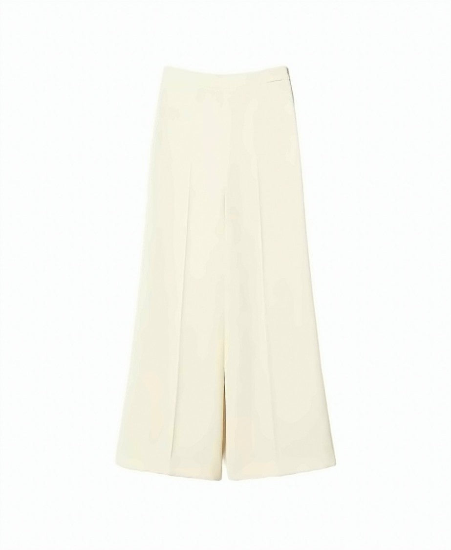 Twin-Set Crêpe Fluid Stretch Side-Zip Palazzo Pants