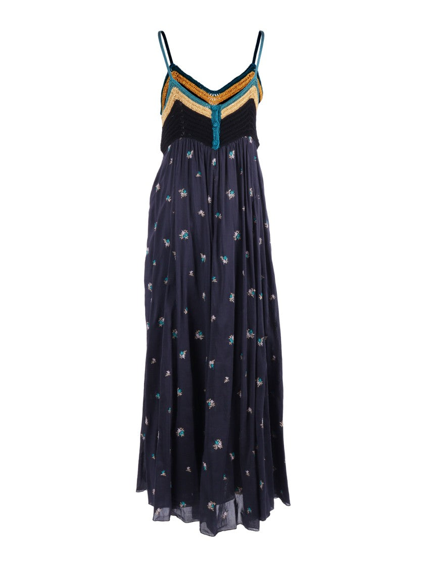 Forte Forte Petites Fleurs Voile Embroidered Midi Dress