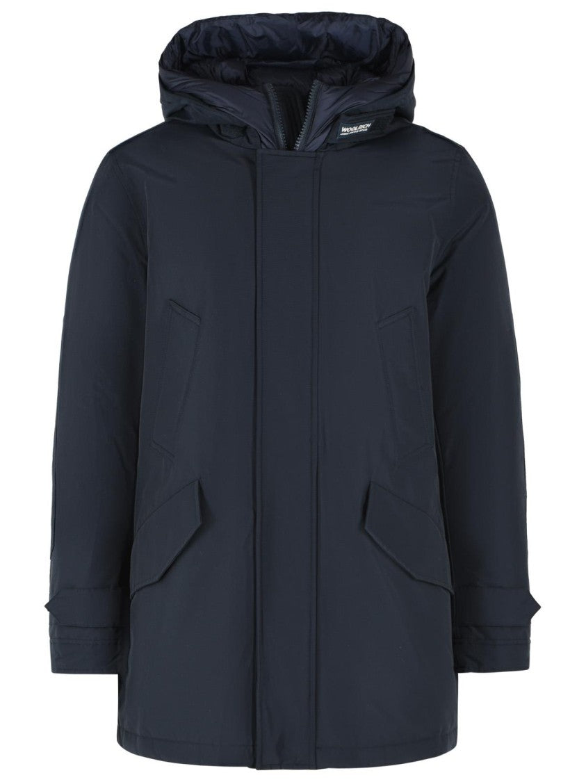 Woolrich John Rich & Bros 'Polar High Collar' Blue Cotton Blend Parka
