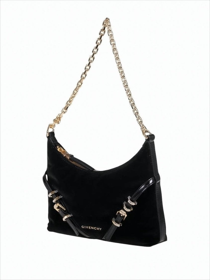Givenchy Cotton Canvas Shoulder Bag With Gold-Tone Chain And Elegant Accents