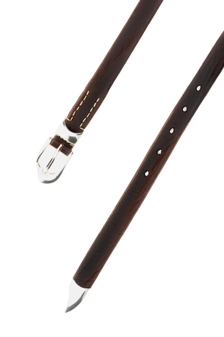 Our Legacy Brown Leather Handmade Metal Belt