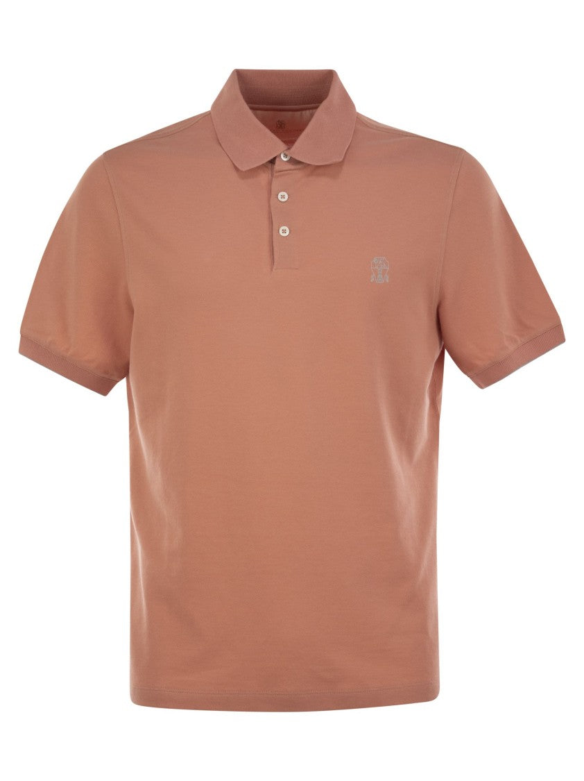 Brunello Cucinelli Cotton Polo Shirt With Printed Logo