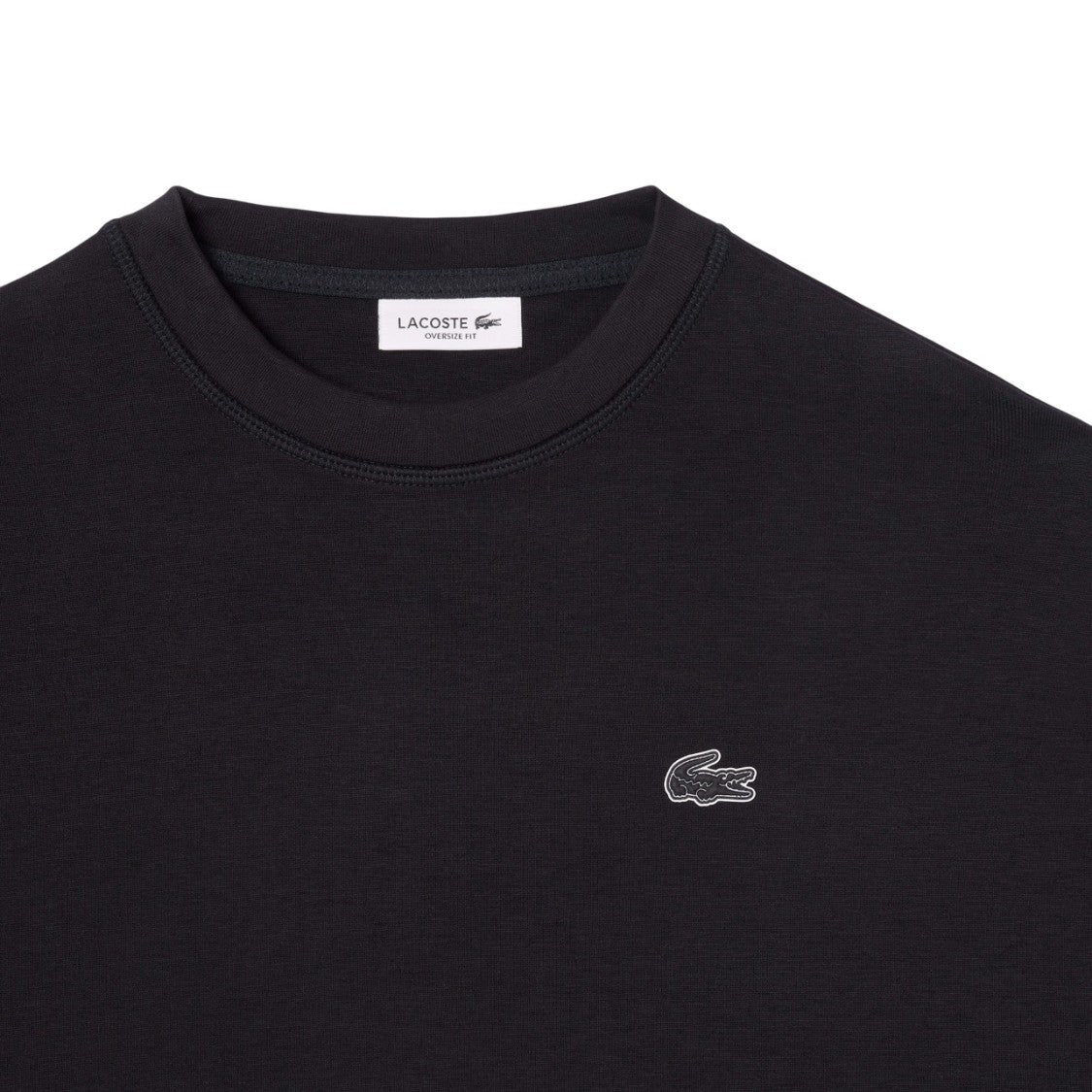 Lacoste Black Oversized Double-Faced Cotton Sweatshirt