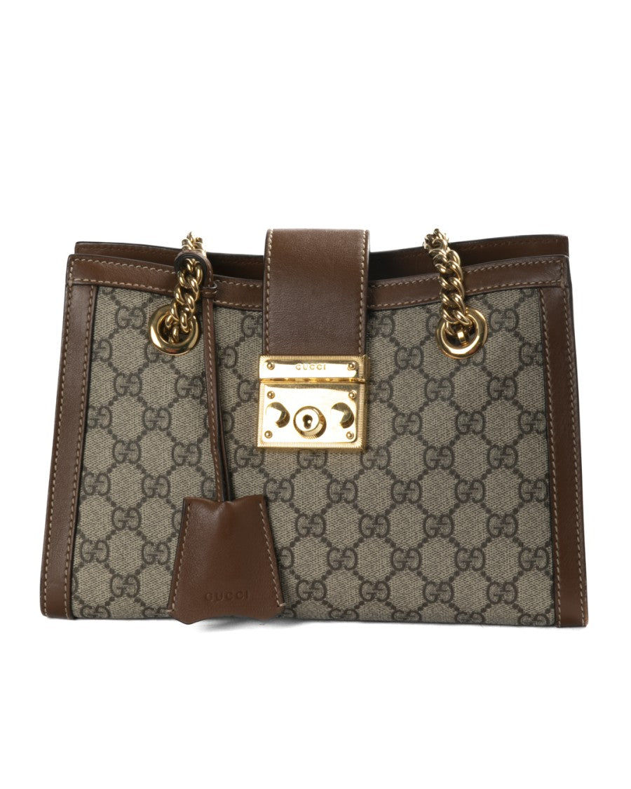 Gucci Padlock Small Gg Supreme Canvas Tote Bag - Brown