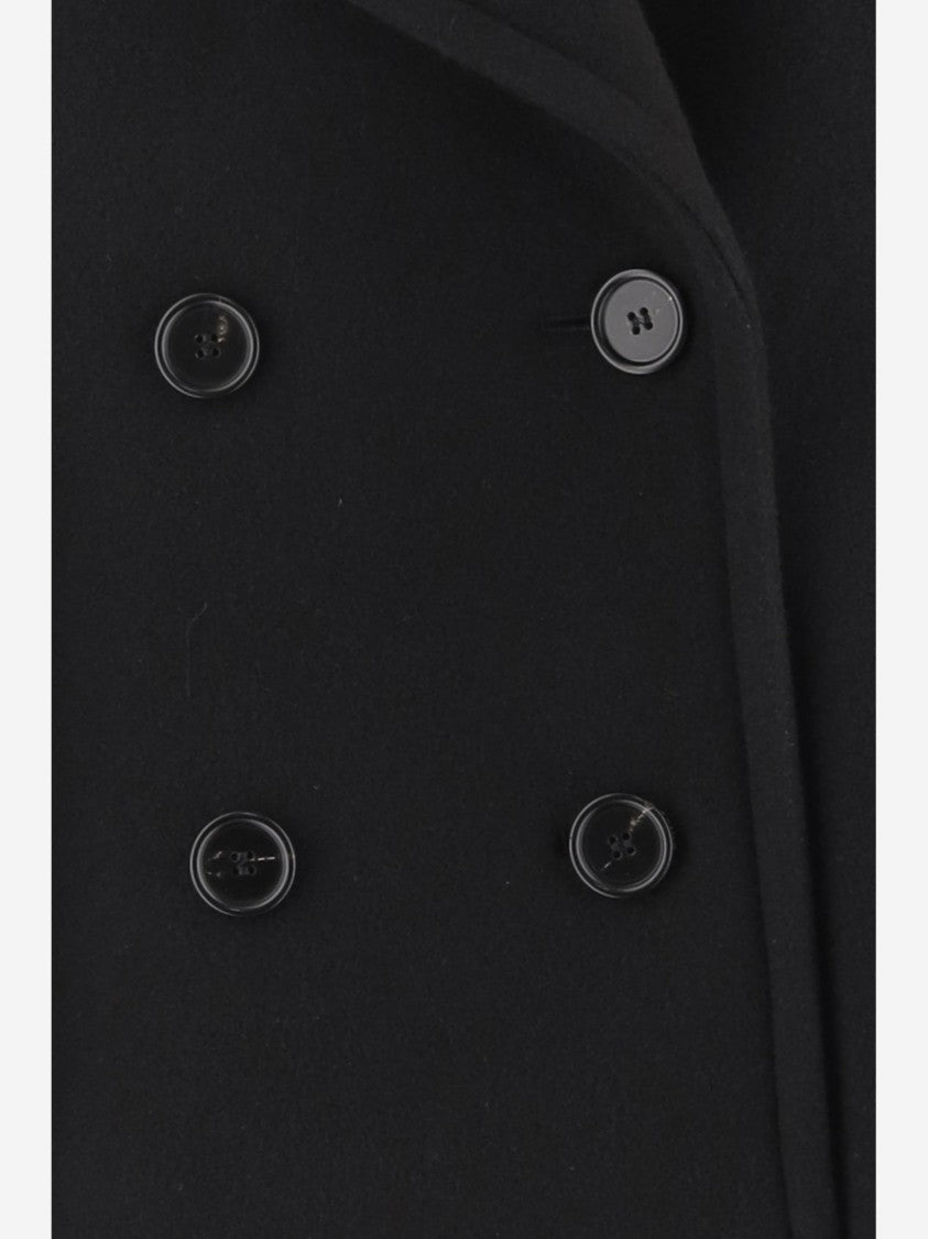 Chloé Double-Breasted Oversized Short Coat In Wool Blend