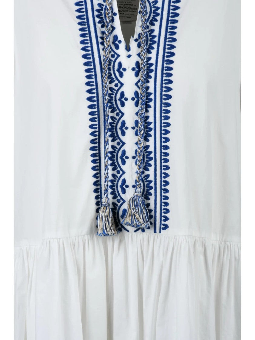 Max Mara Dirce Dress Cotton - White/Blue