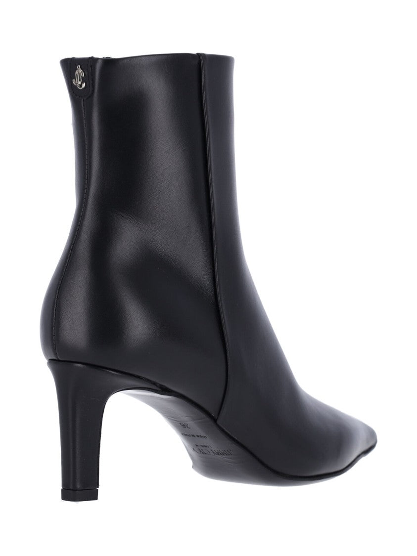 Jimmy Choo Pointed-Toe Slim Mid-Heel Ankle Boots