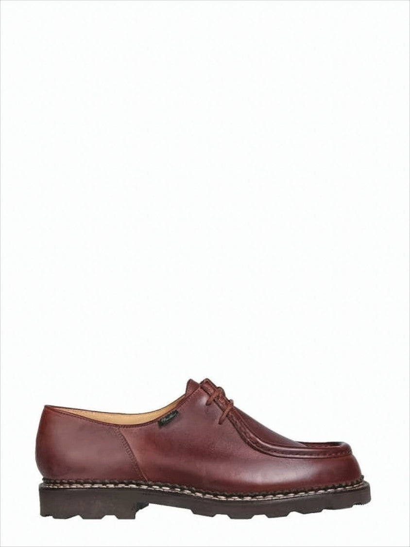 Paraboot Moccasin-Style Brown Calf Leather Loafers With Rubber Sole