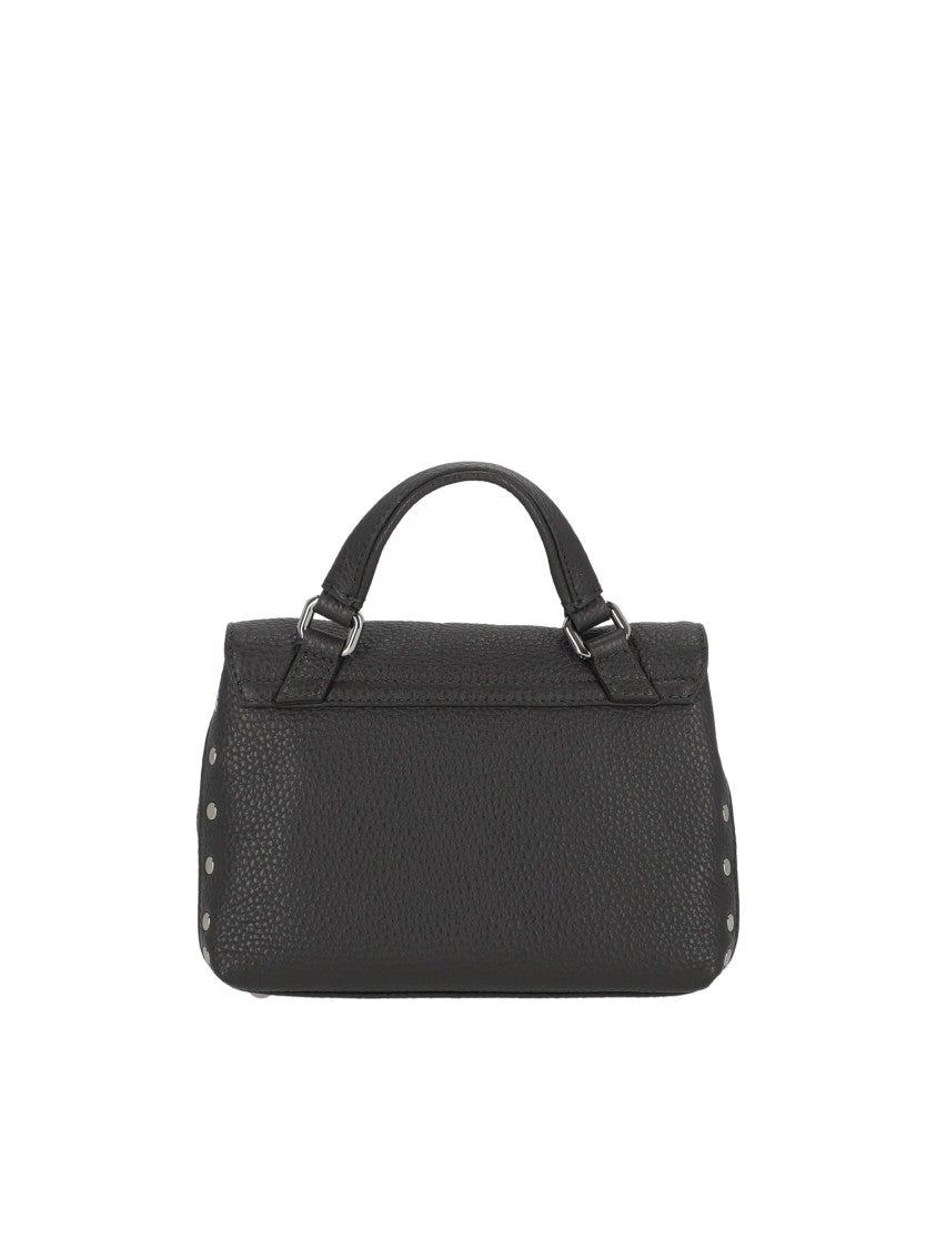 Zanellato Srl Grey Vulcano Daily Pebbled Leather Handbag