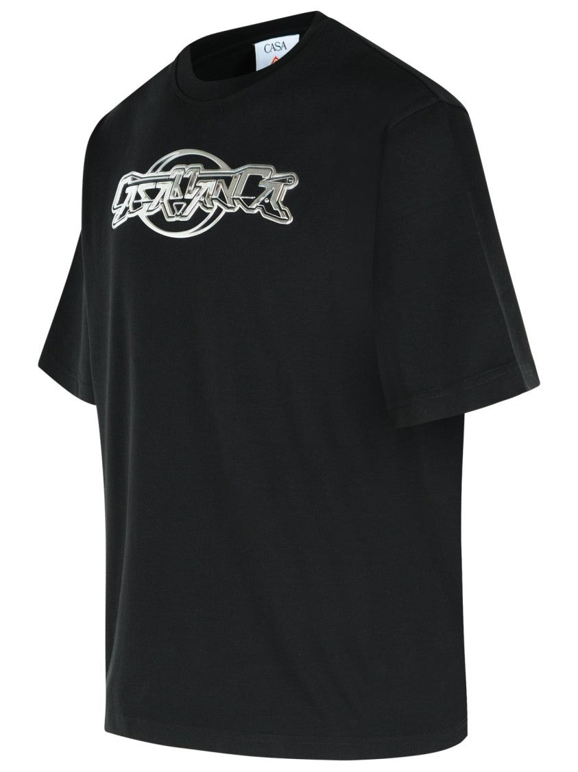 Casablanca Black Cotton T-Shirt