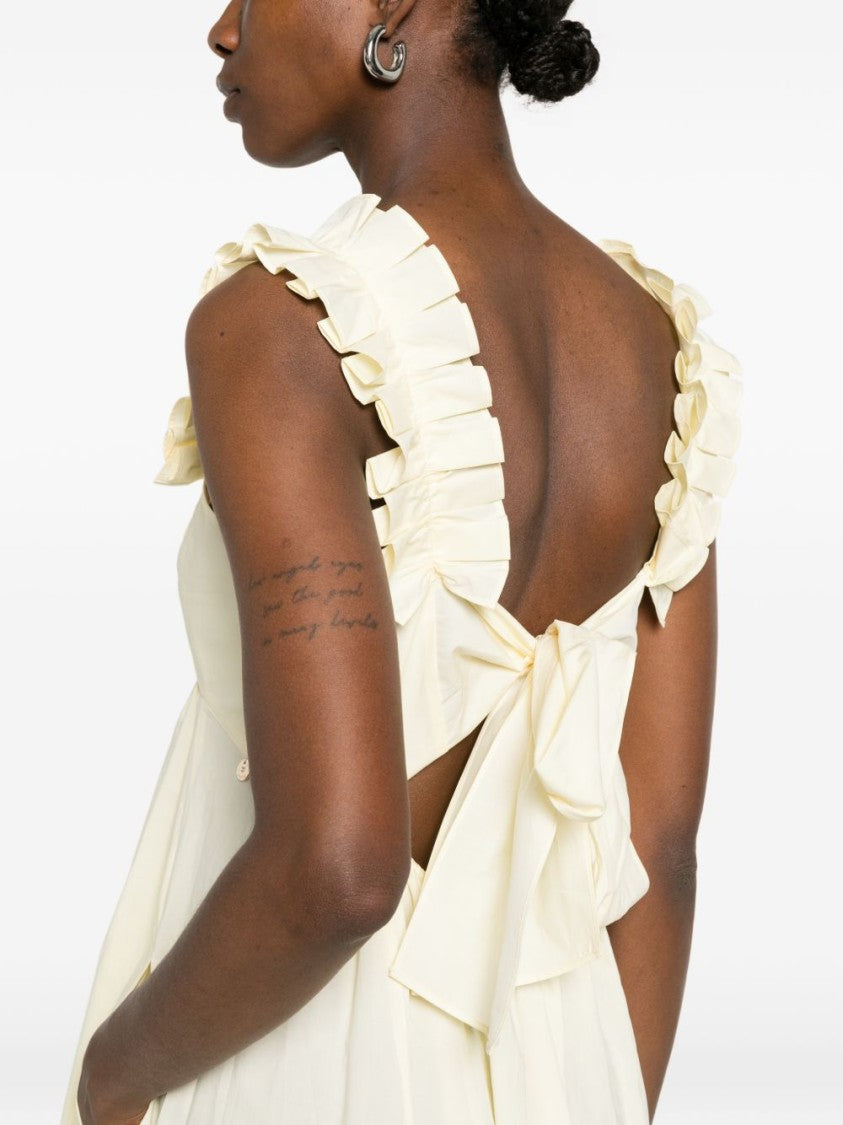 Liu Jo Yellow Ruffled Straps Day Dress