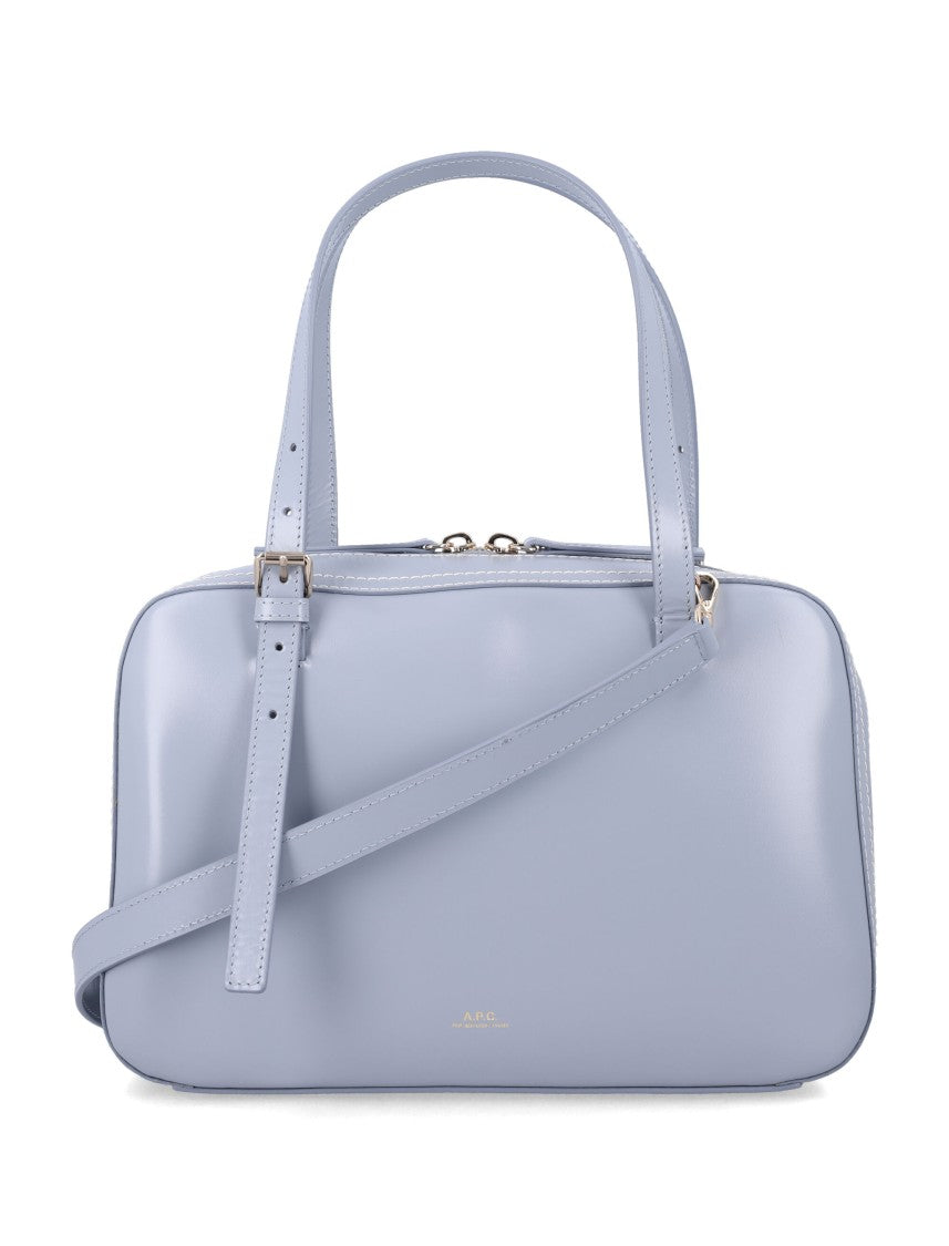 A.P.C. Rectangular Handbag With Adjustable Strap And Glossy Finish