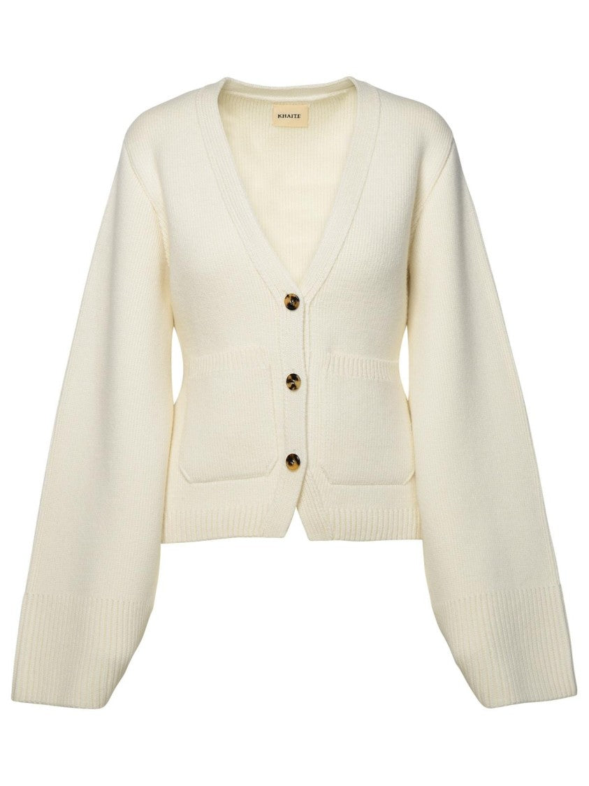 Khaite 'Scarlet' Ivory Cashmere Cardigan