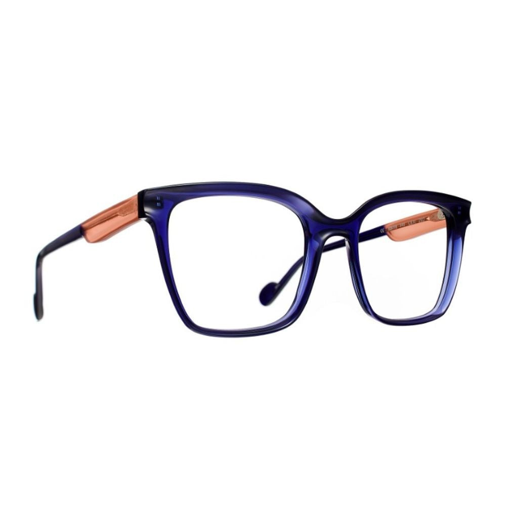 Caroline Abram Contemporary Square Optical Frame With Pink Accents