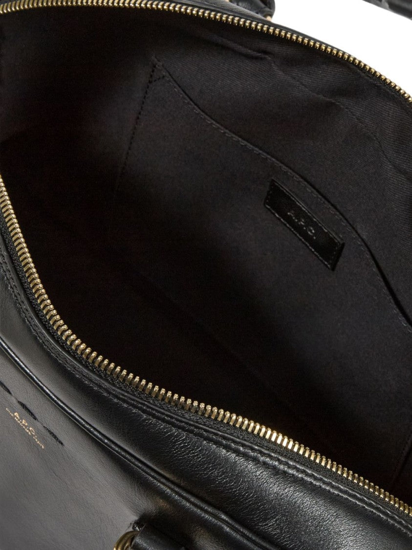 A.P.C. Black Elongated Gold Hardware Shoulder Bag