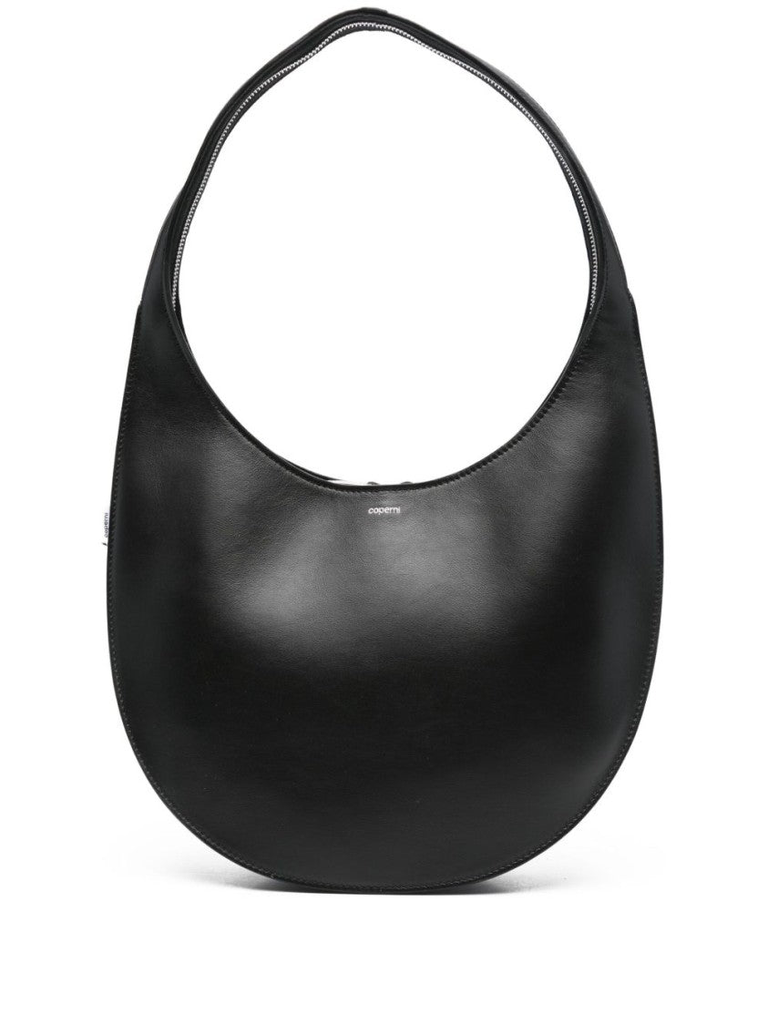 Coperni Crescent-Shaped Black Leather Bag