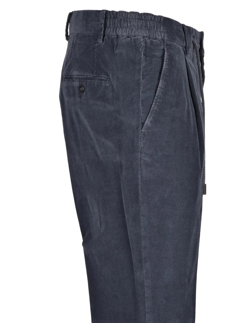 L.B.M. 1911 Blue Stretch Cotton Tapered Formal Pants