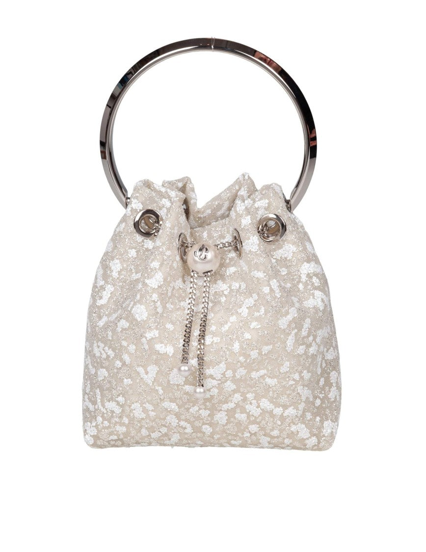 Jimmy Choo Bon Bon Zgz Mesh Handbag In Ivory