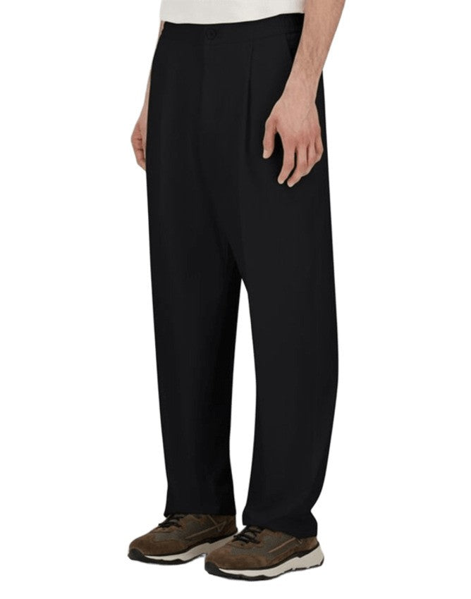 Herno Versatile Black Trousers With Elastic Waistband
