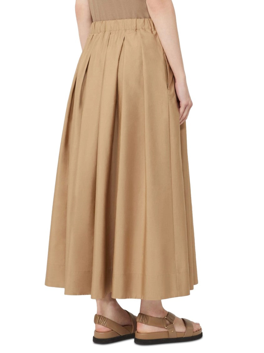 Max Mara Midi Skirt With Soft Pleats And Adjustable Waist