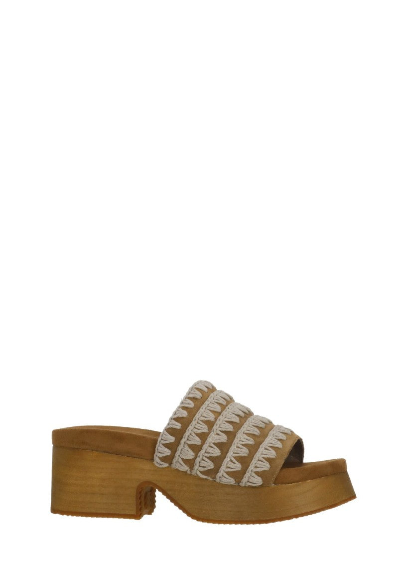 Mou Brown Monoband Upper Monoband Sandals