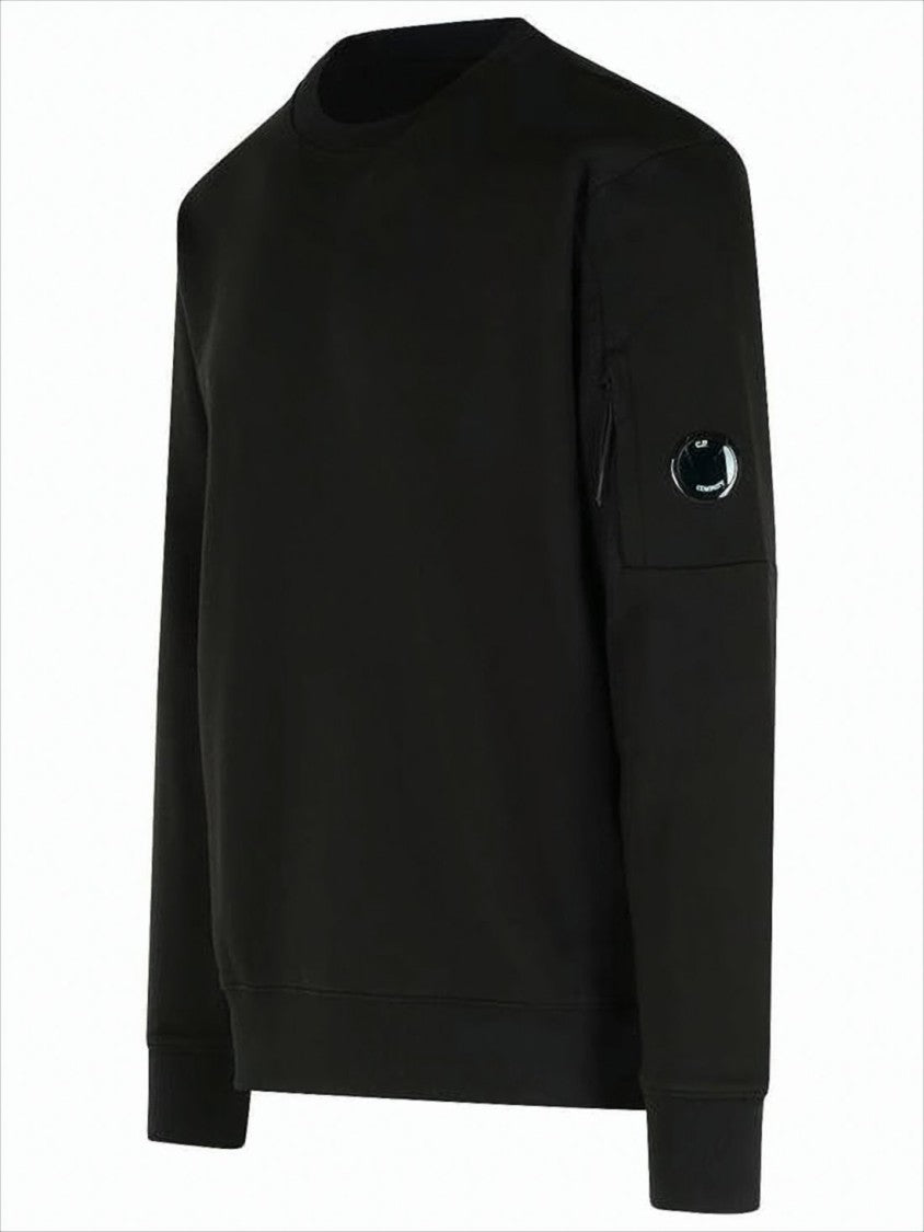 C.P. Company Long-Sleeve Crewneck Sweatshirt With Zippered Pocket And Circular Logo Patch