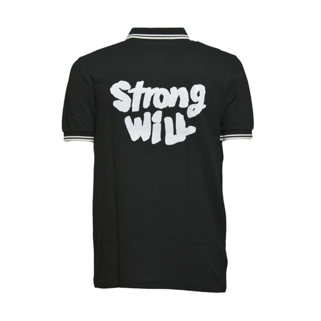 Comme Des Garçons Dark Green Striped Cotton Knit Polo Shirt