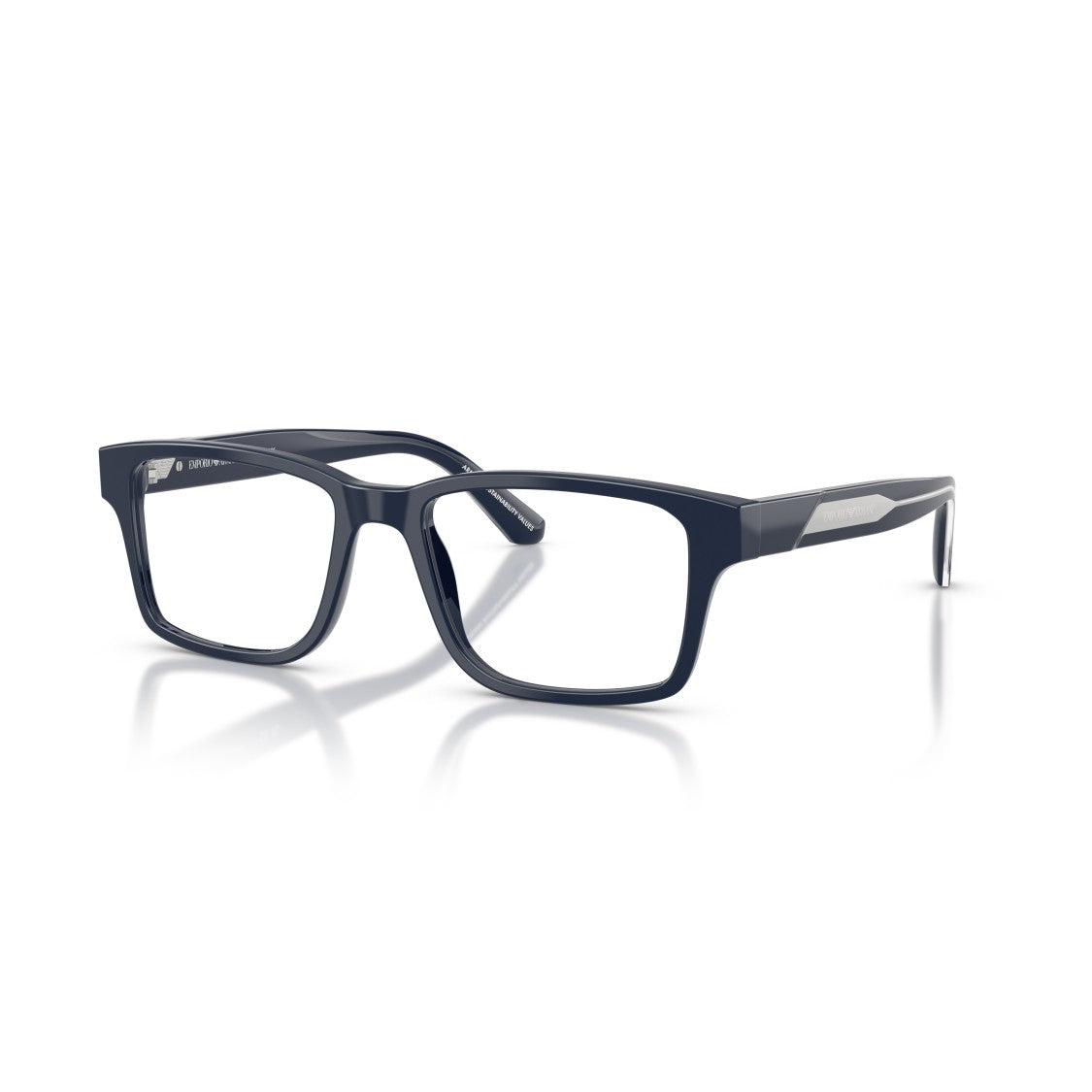 Emporio Armani 0Ea3271 Rectangular Navy Acetate Eyeglass Frames With Silver Accents