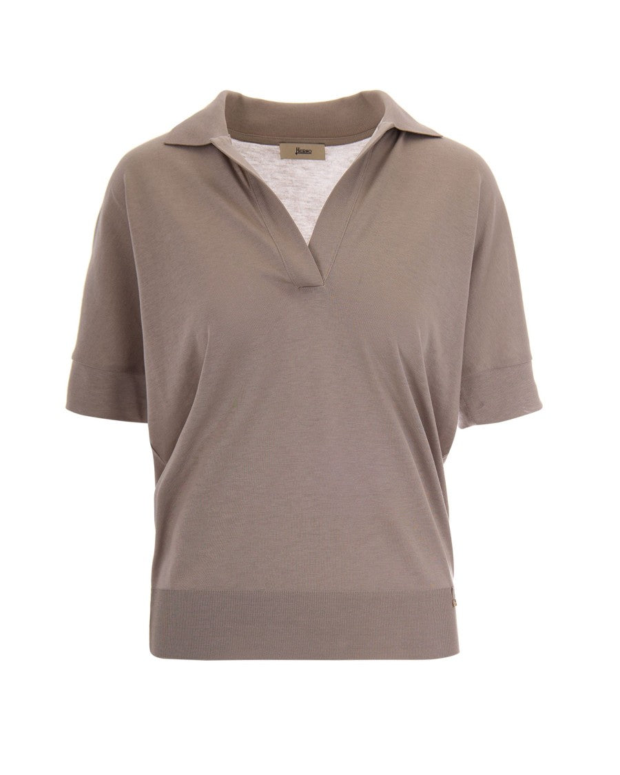Herno Dove Gray Jersey Polo