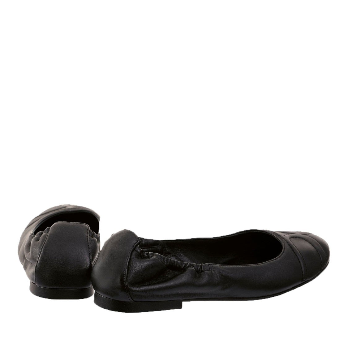 Högl Black Daisy Elasticized Back Leather Ballet Flats