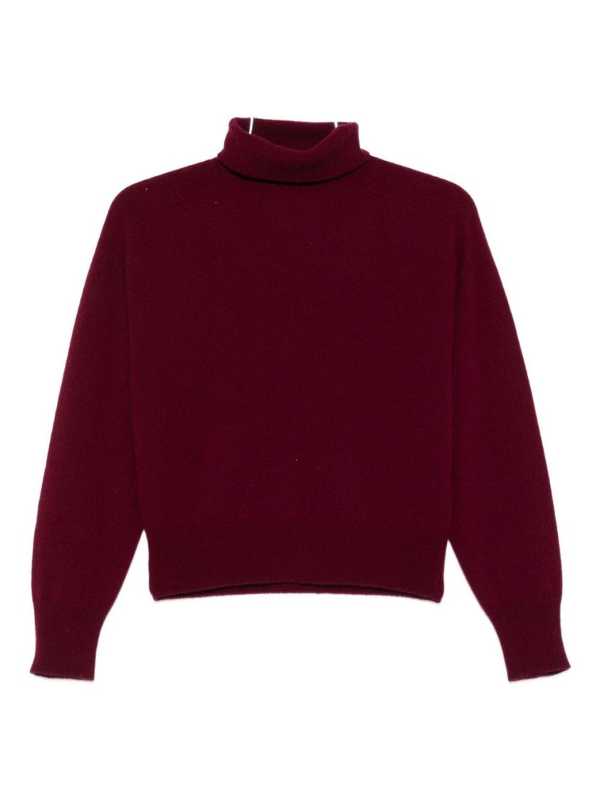 Vanisé Bordeaux High Neck Sweater With Cropped Fit