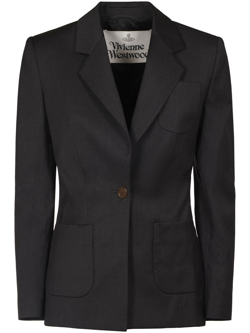 Vivienne Westwood Tailored Black Blazer With Notched Lapel
